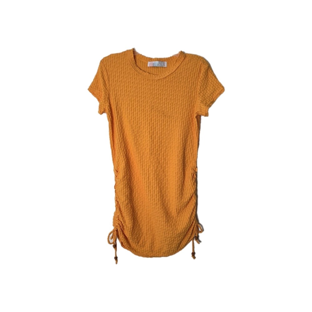 Free People Beach Nwt‎  Orange Swim Dress Cover Up Textured Beaded Side Small